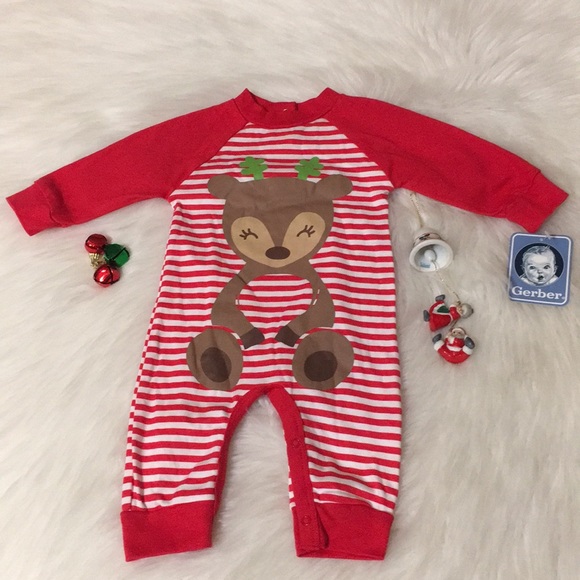 🎅NWT🎅GERBER-CHRISTMAS BODYSUIT 0-3 MONTHS - Picture 2 of 8